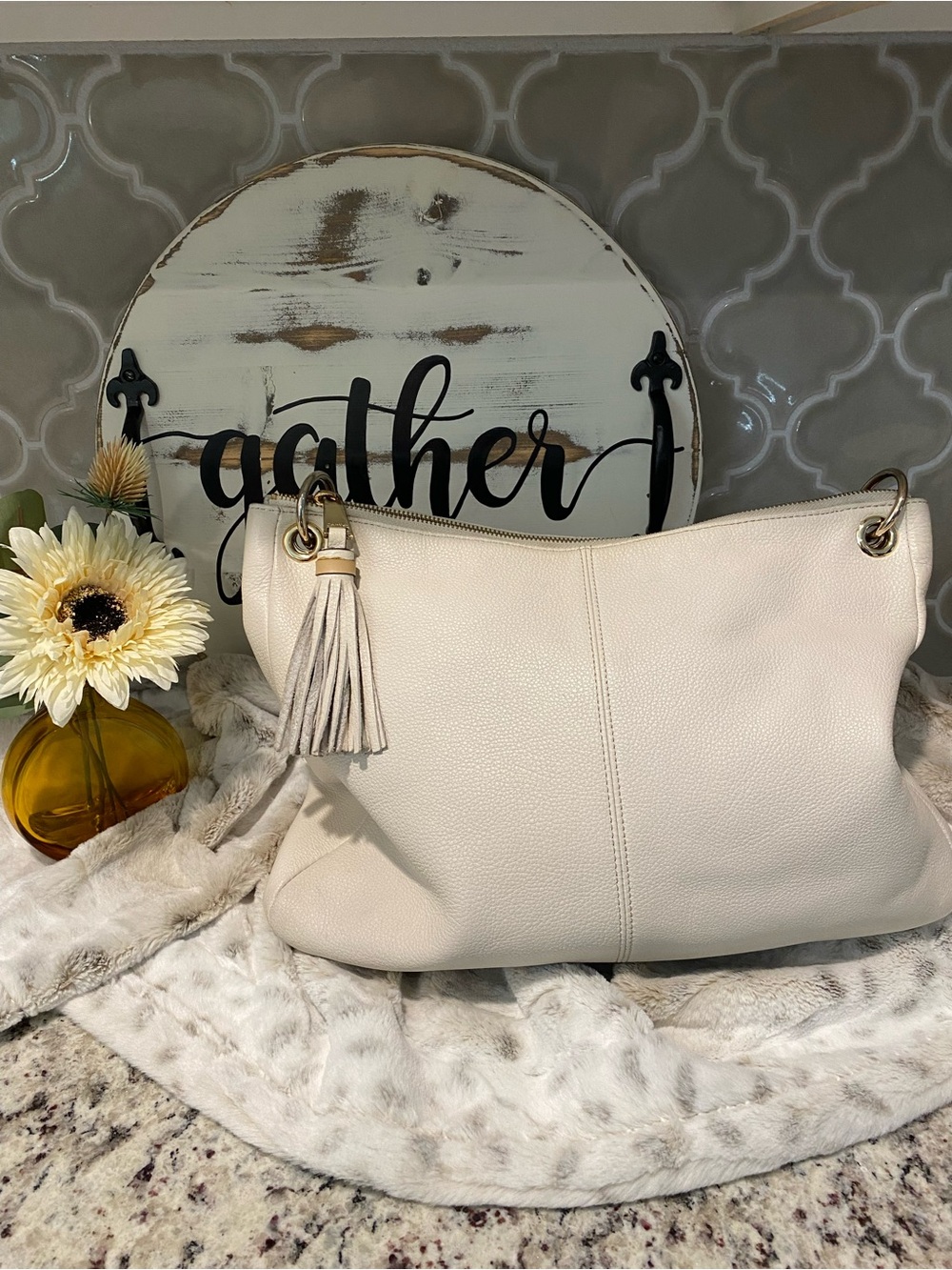 Calvin Klein Hobo Bag - Cream